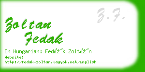 zoltan fedak business card